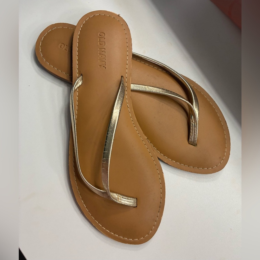Old Navy Women's Brown and Gold Sandals